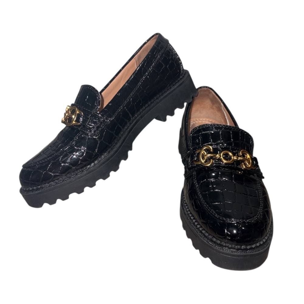 Circus NY By Sam‎ Edelman Deana Croc Embossed Chunky Lug Sole Loafers Size 6 - Picture 2 of 11